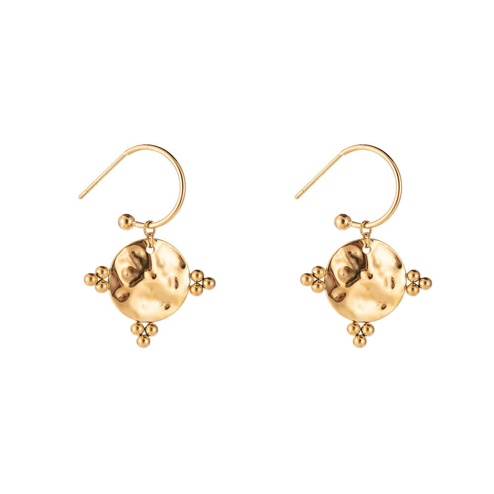 Boucles d'oreilles créoles en acier inoxydable Hammered Ornaments