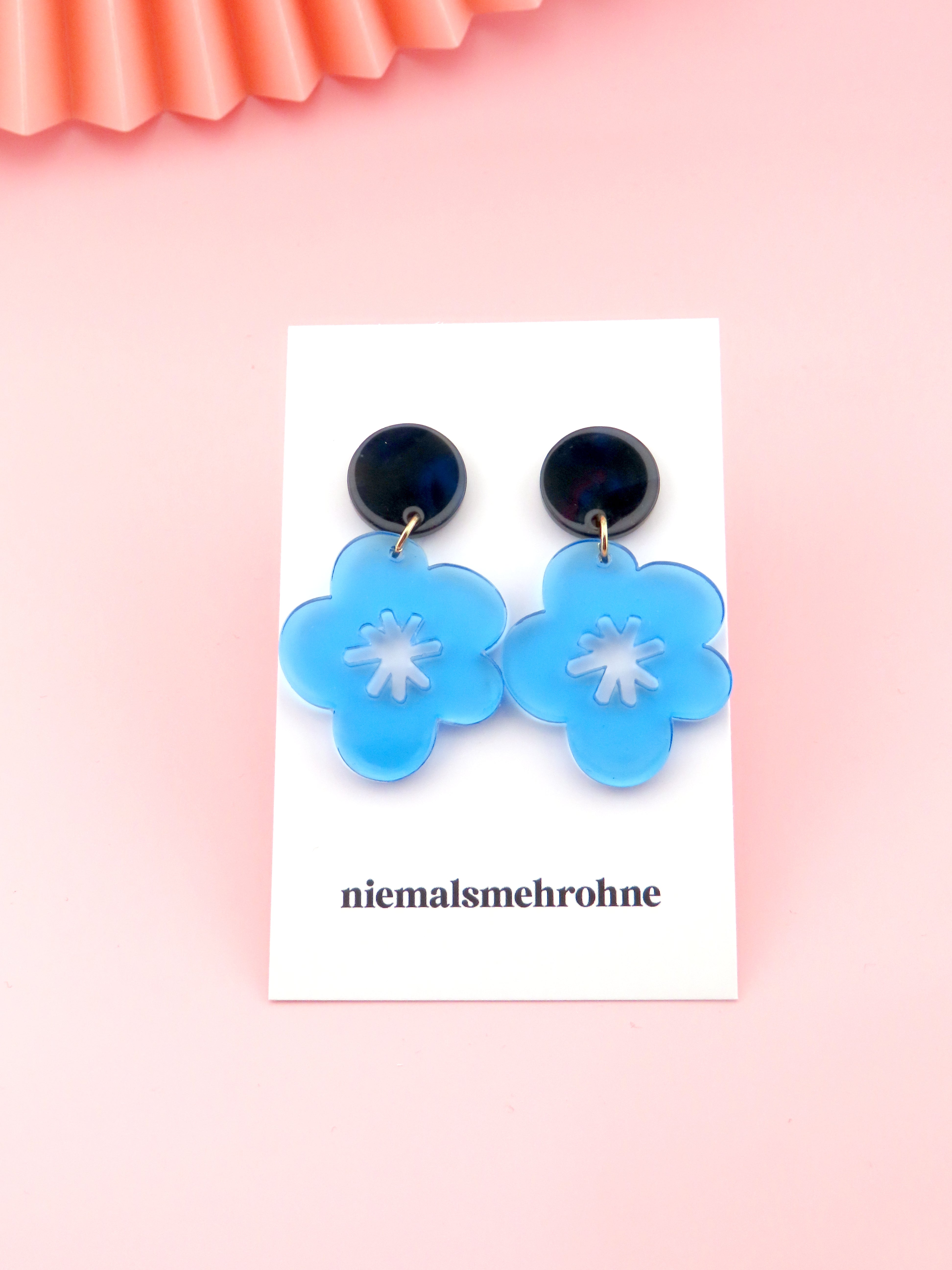 Blaue Blume Ohrringe