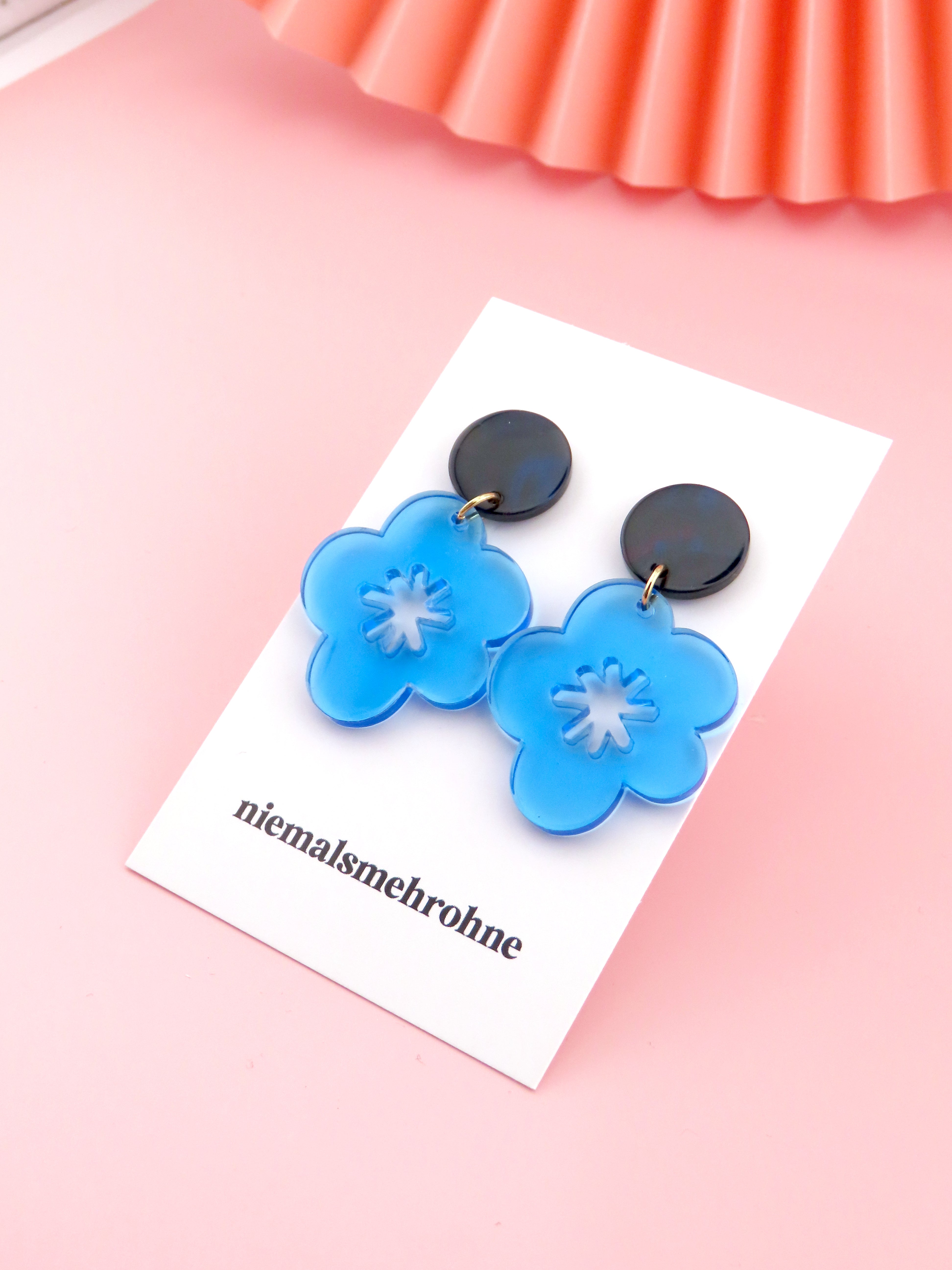 Blaue Blume Ohrringe