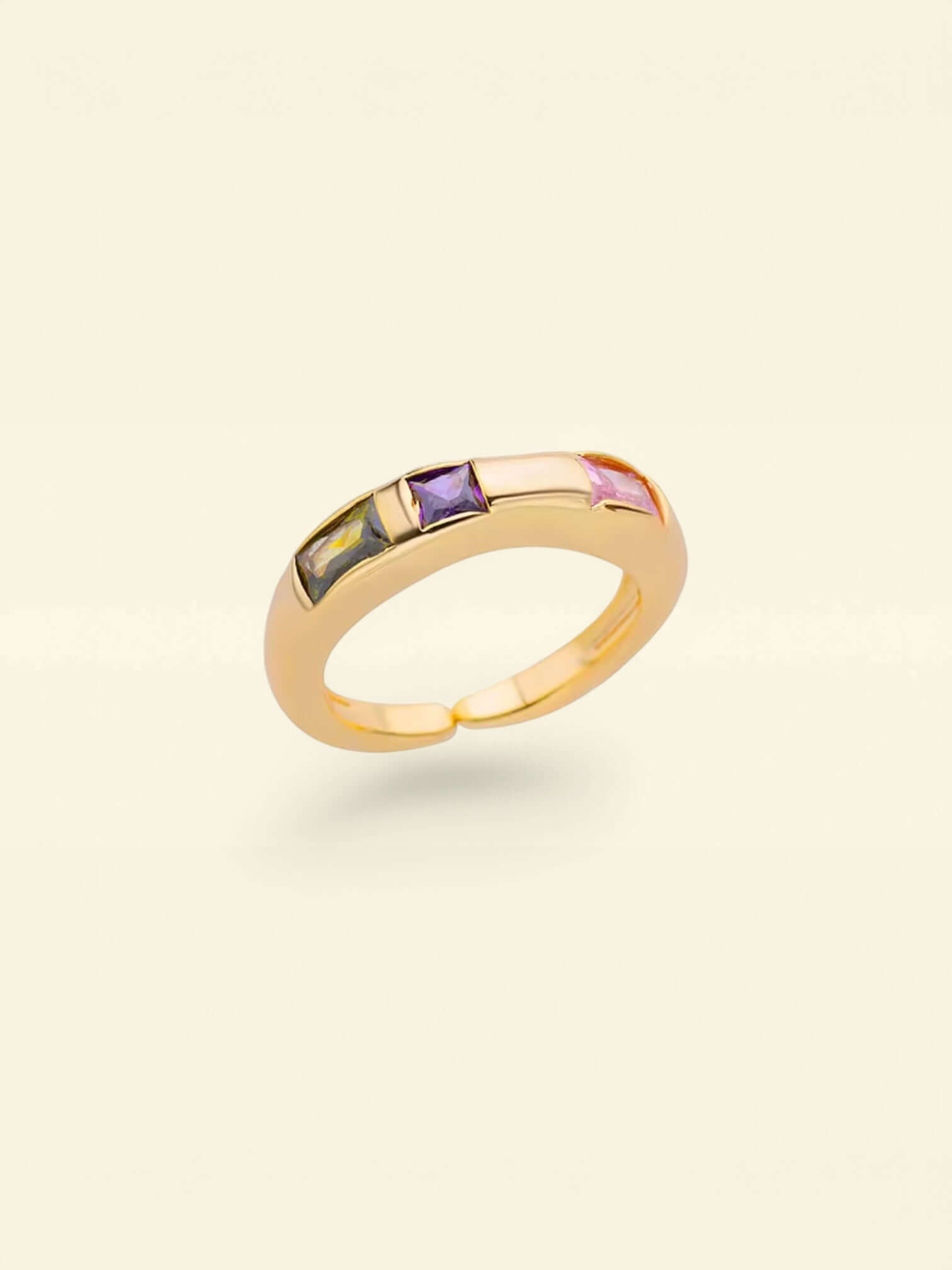 Neutral Bling Ring - vergoldeter Edelstahl mit Zirkonia