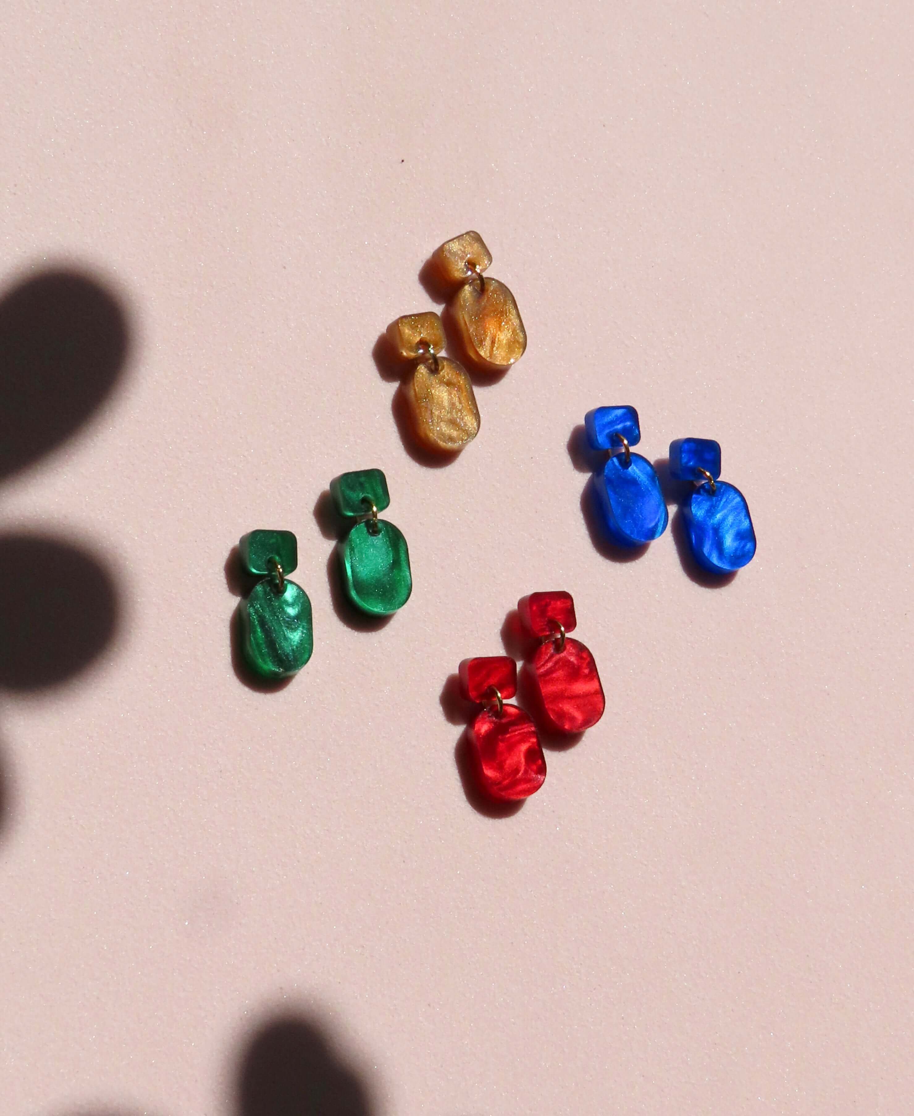 Handgemachte bunte Acryl Edelstahl Ohrstecker