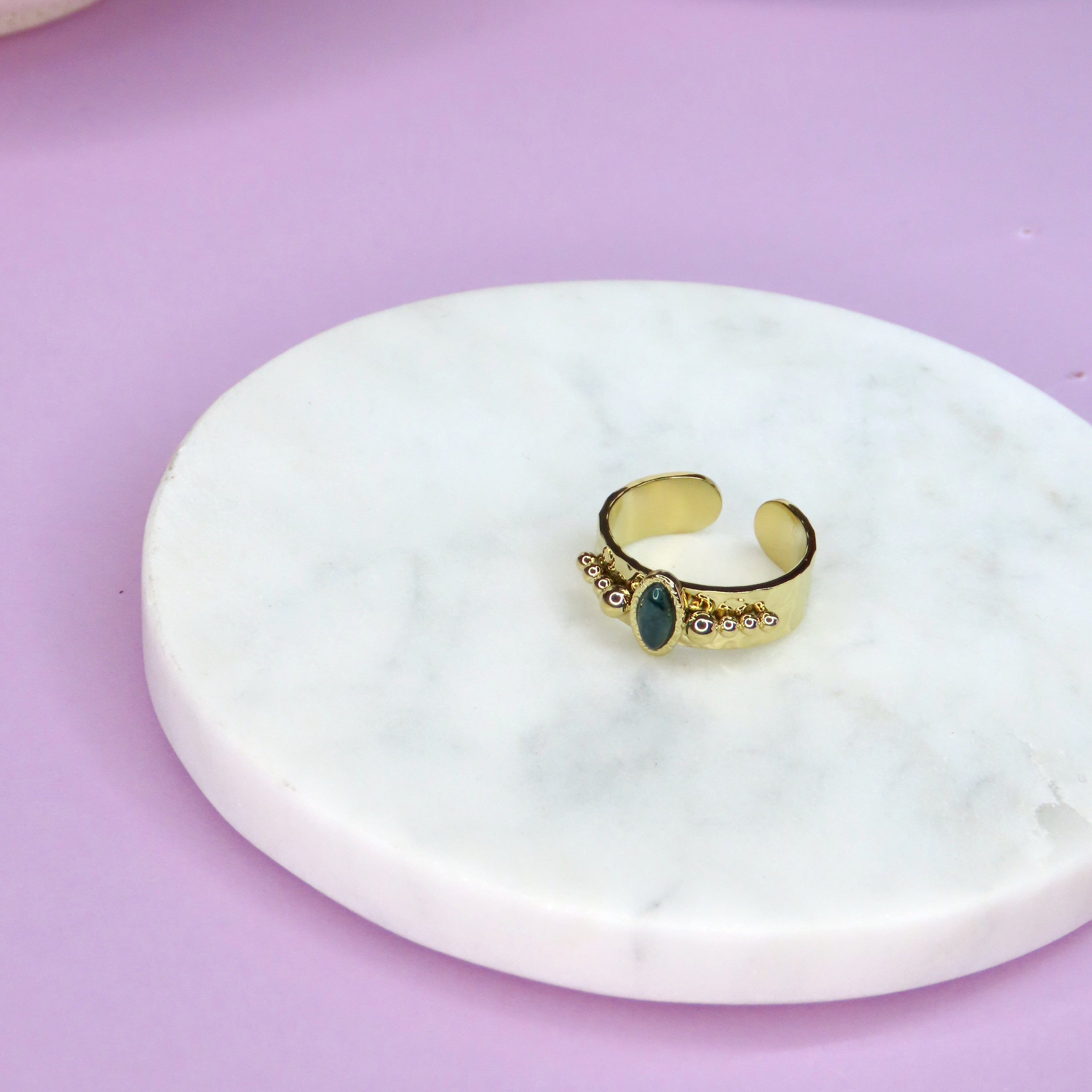 Shield 18k vergoldeter Edelstahl Ring Ringe niemalsmehrohne