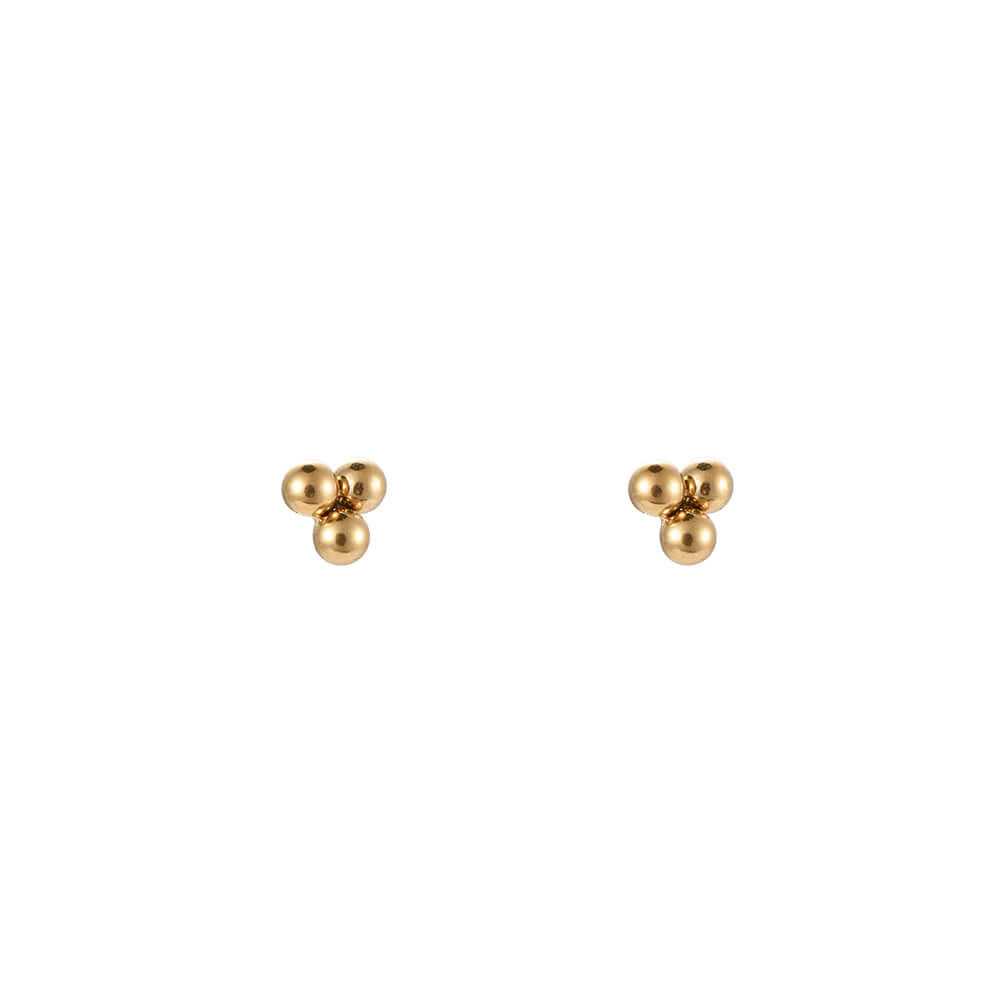 Small triple dots stud earrings made of stainless steel