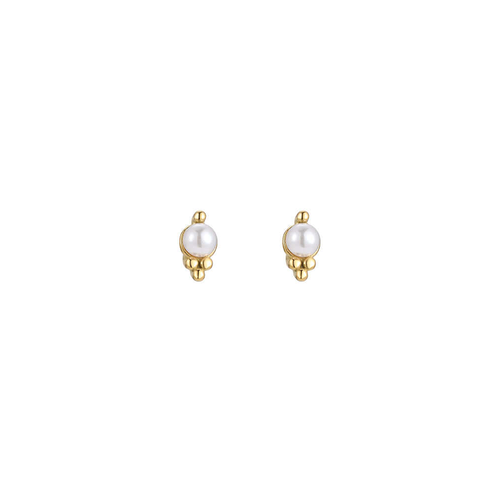 Boucles d'oreilles puces nacrées en acier inoxydable
