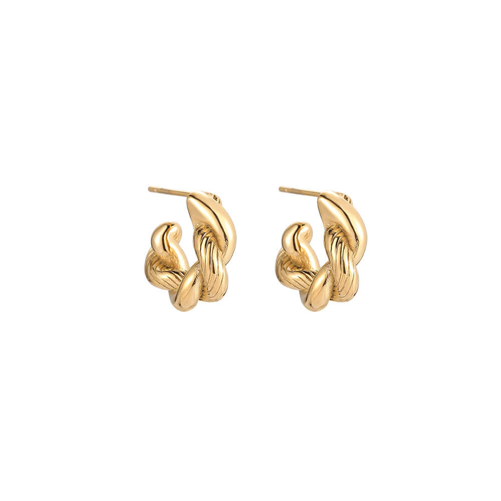 Brioche stainless steel hoop earrings