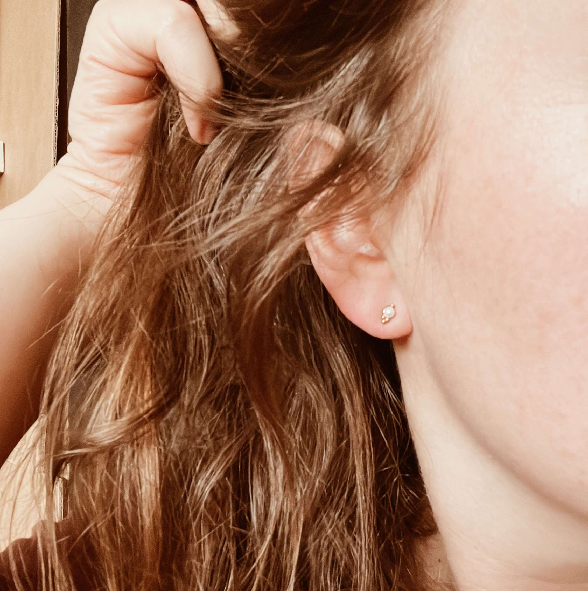 Silberne Pearly Edelstahl Ohrstecker