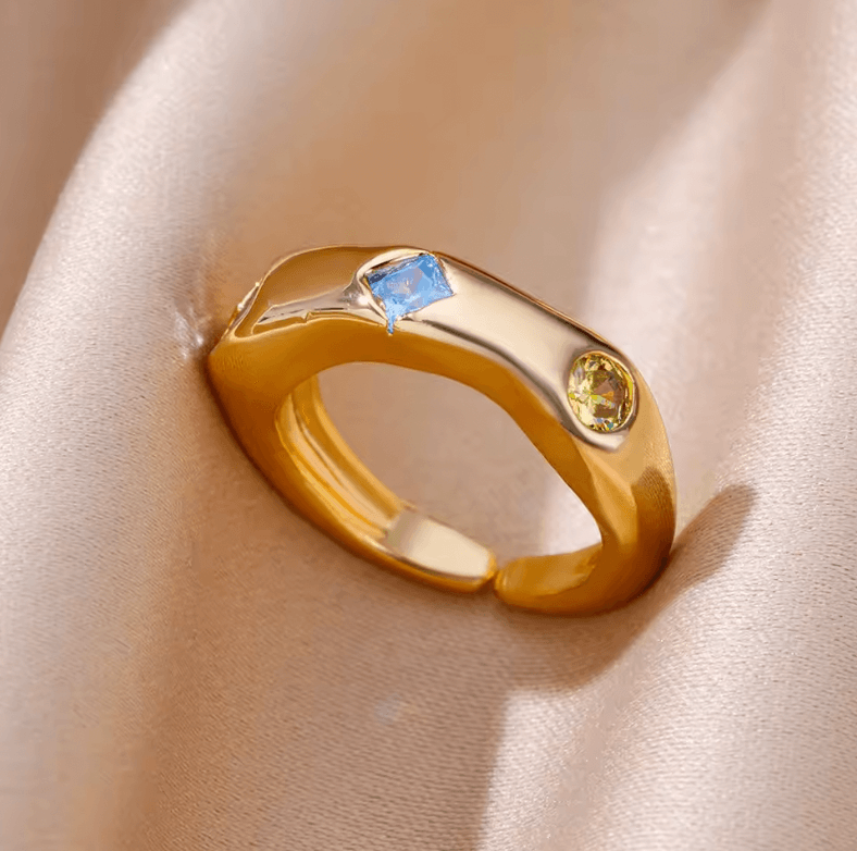 Bague en acier inoxydable argenté Big Hug