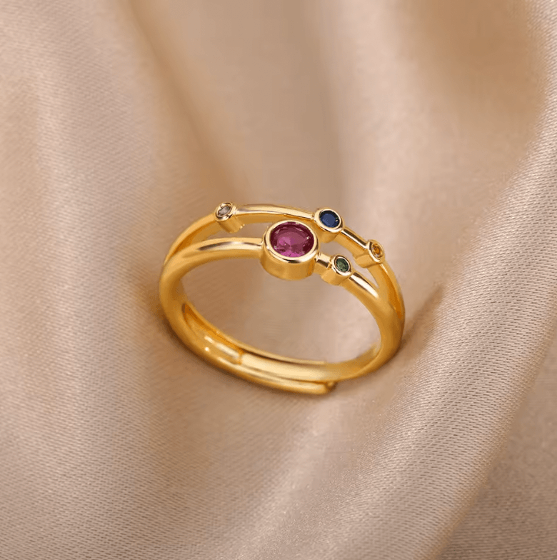 Bague en acier inoxydable argenté Big Hug