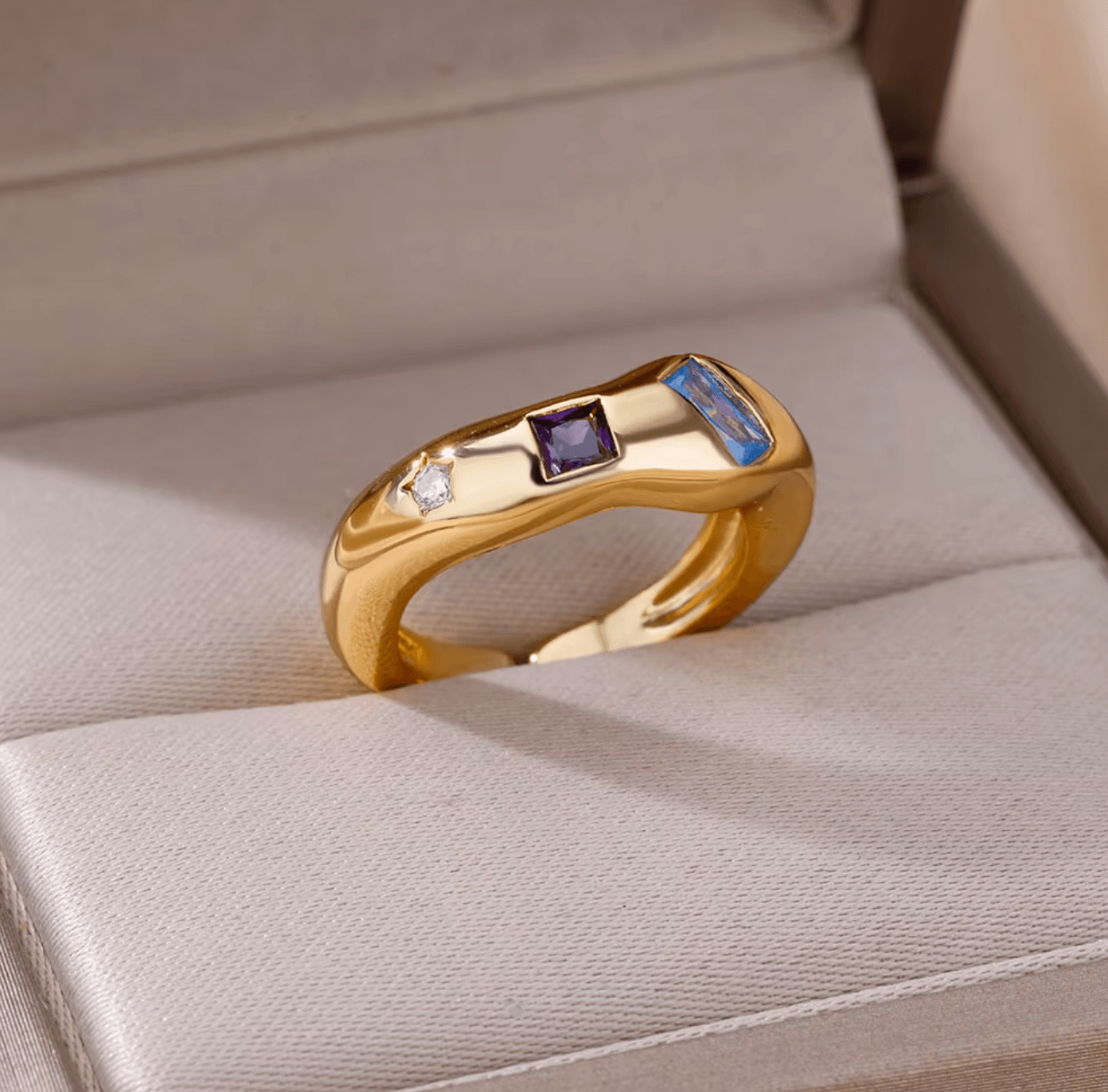 Bague en acier inoxydable argenté Big Hug