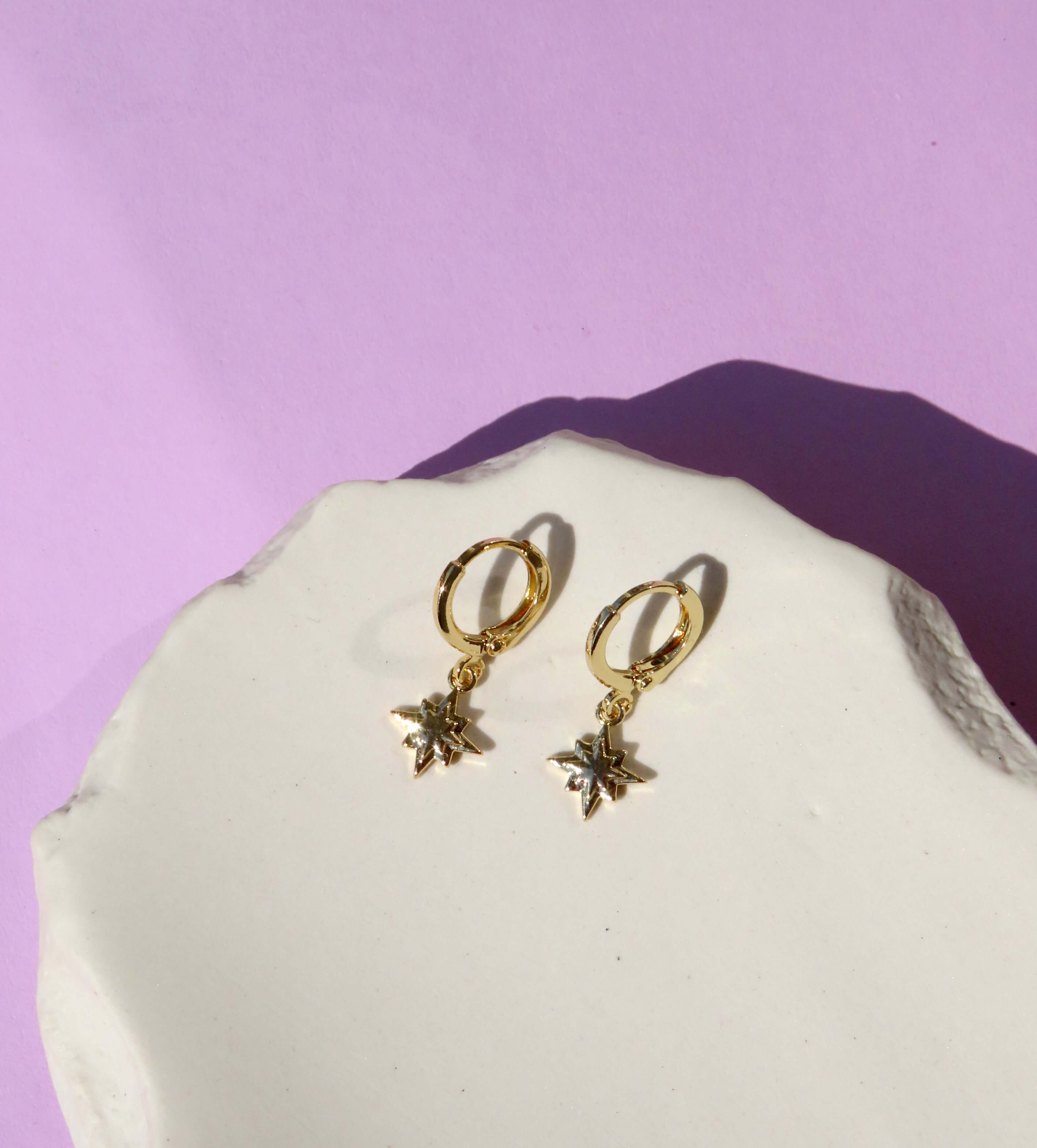Star boho hoop earrings