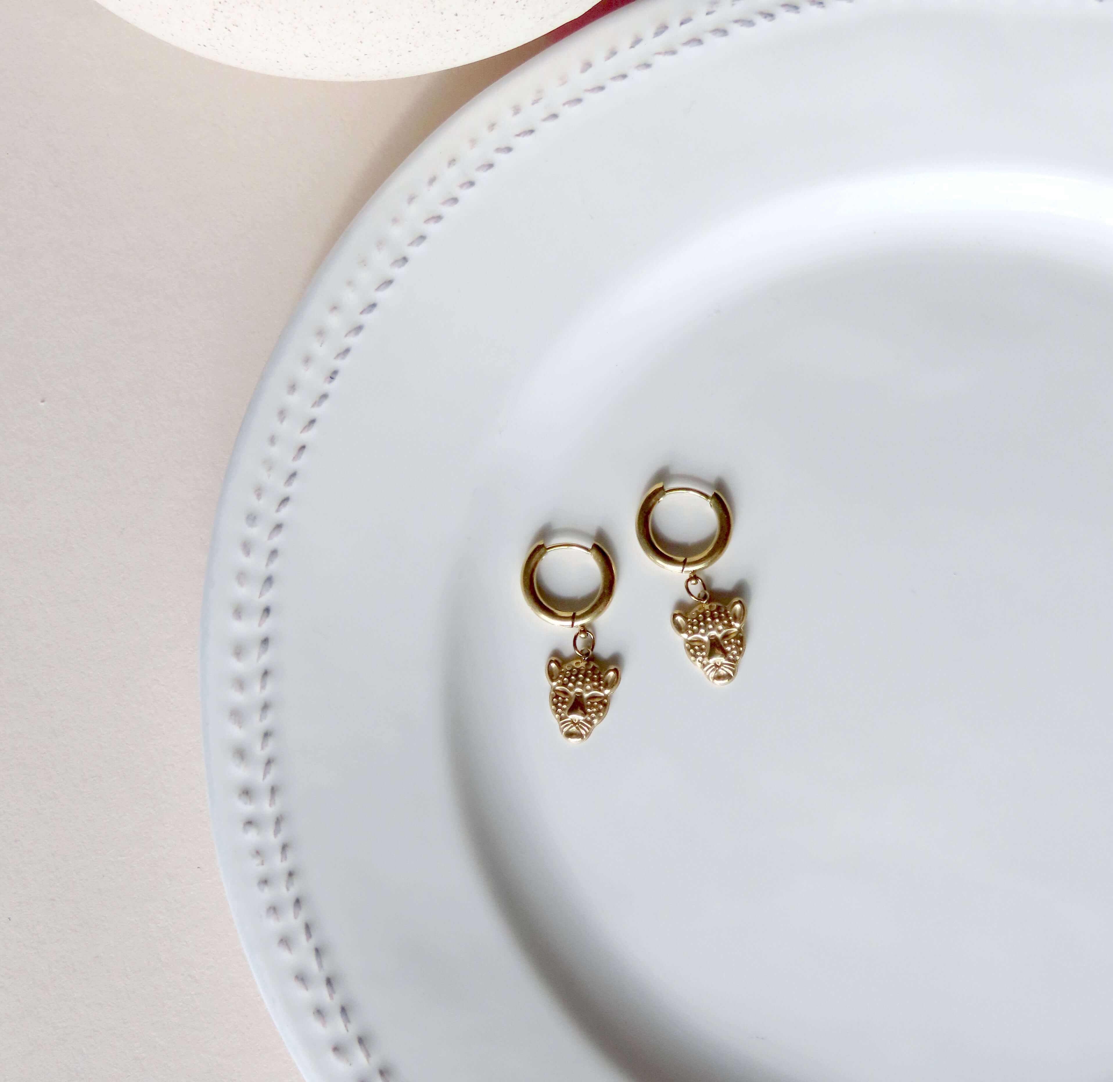 Leopard hoop earrings made of stainless steel