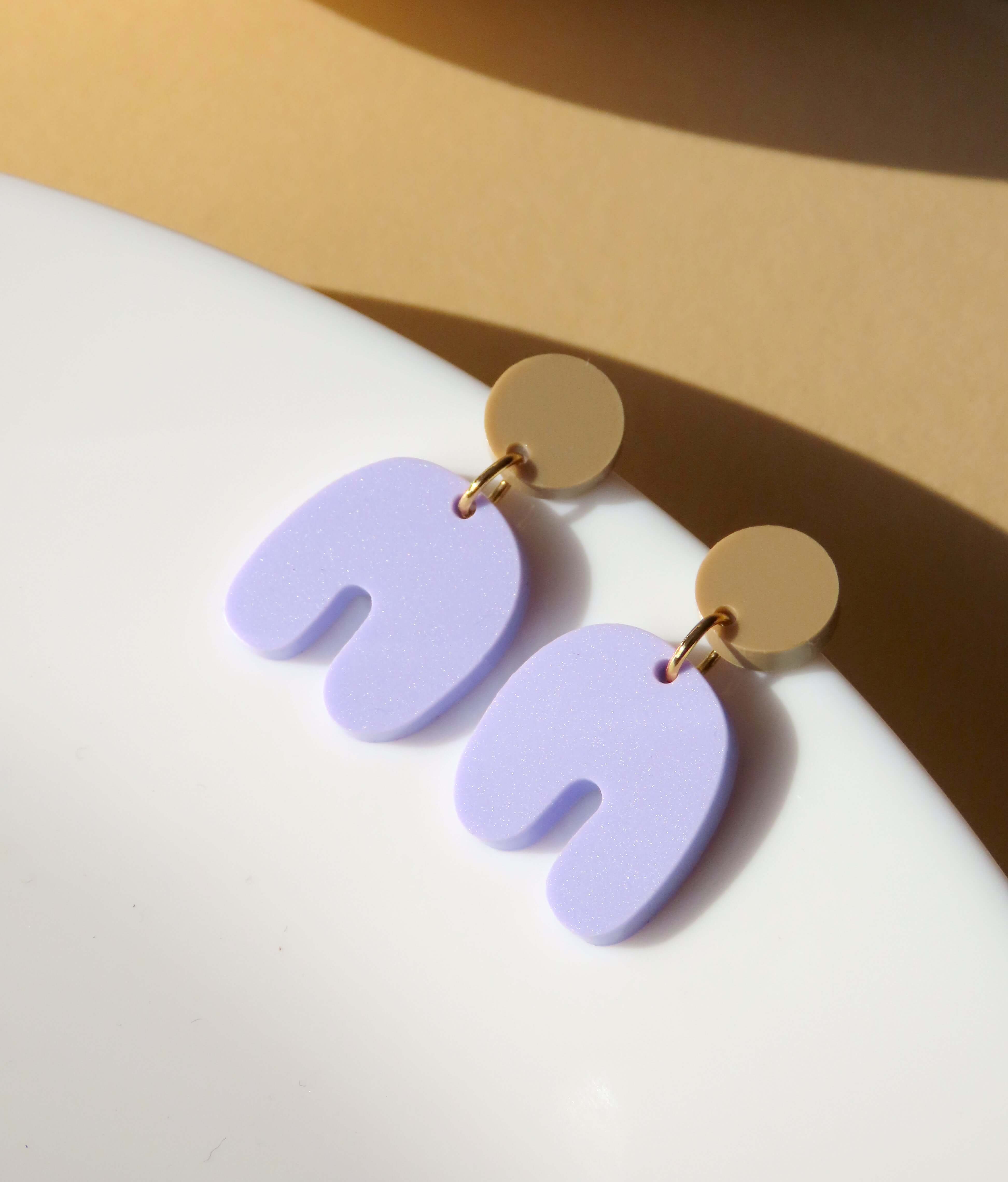 Boucles d'oreilles Squishy Arch Arch Lilas Sable