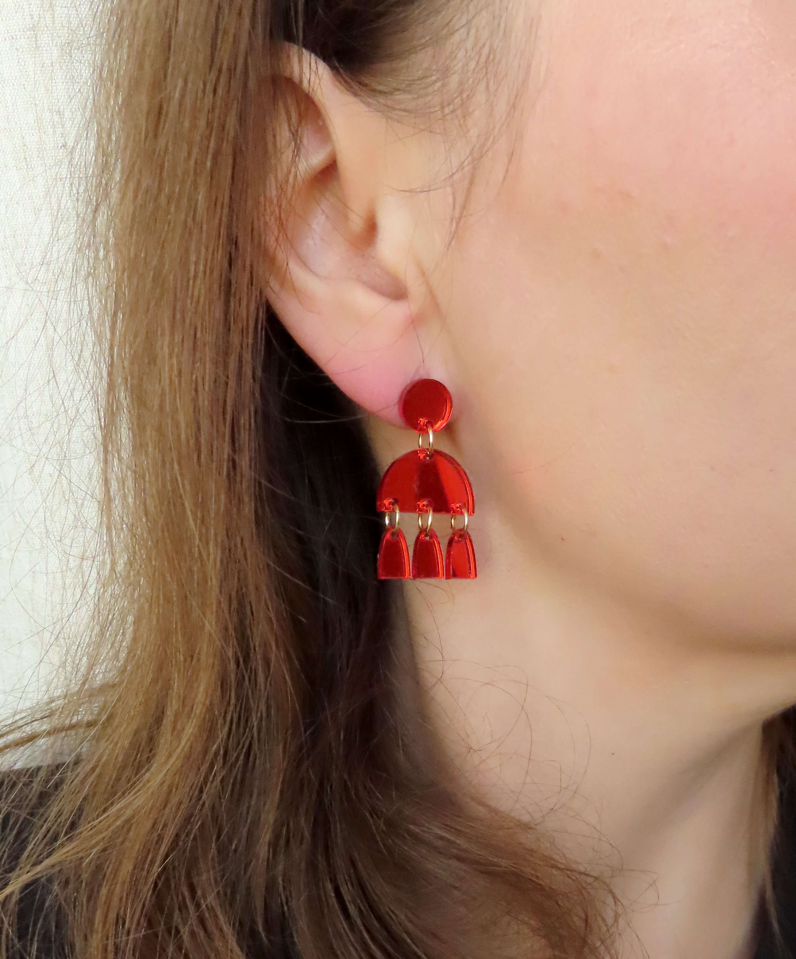 Pink Lady Ohrringe mit Edelstahl Steckern