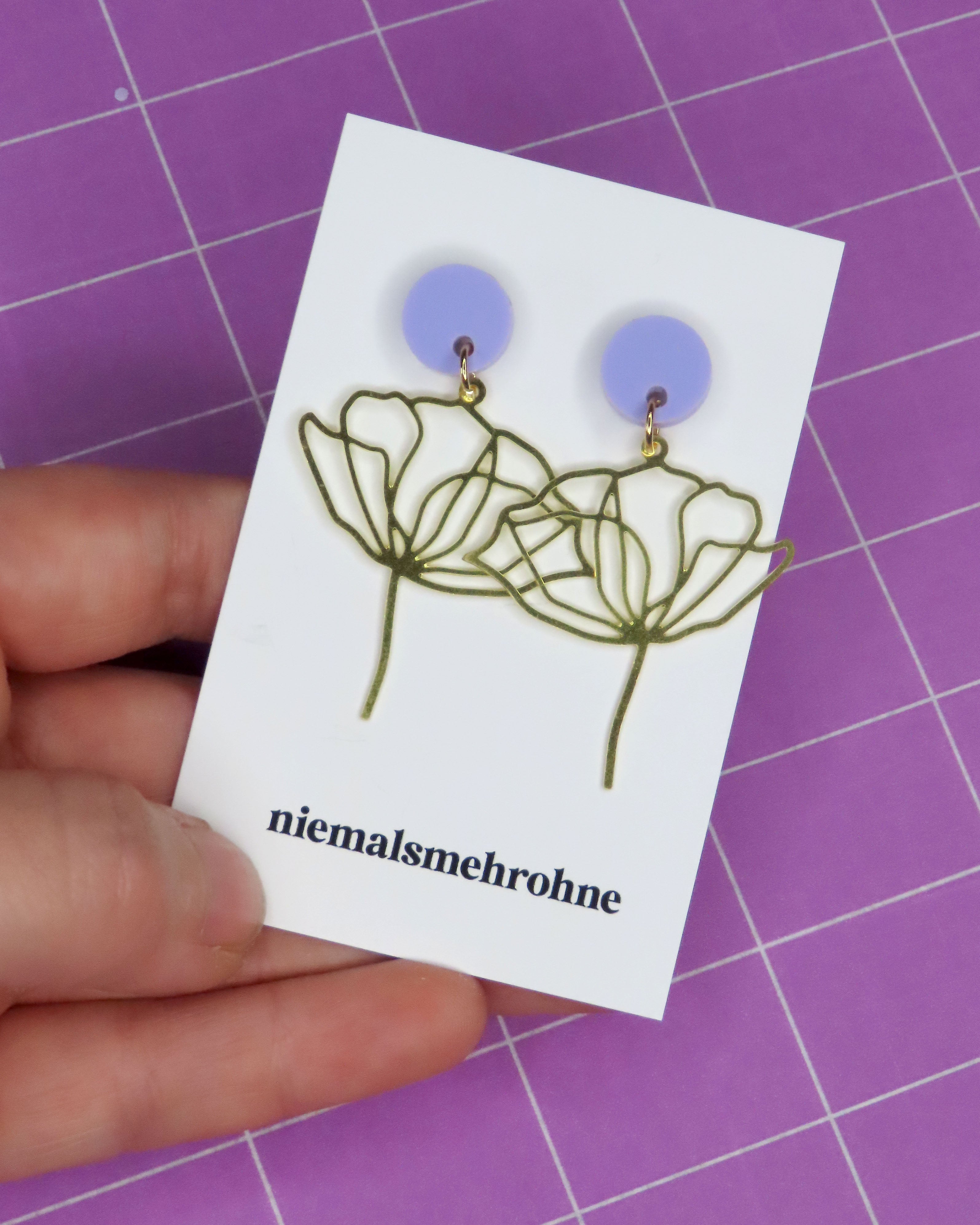 Mohn Ohrringe - Messing