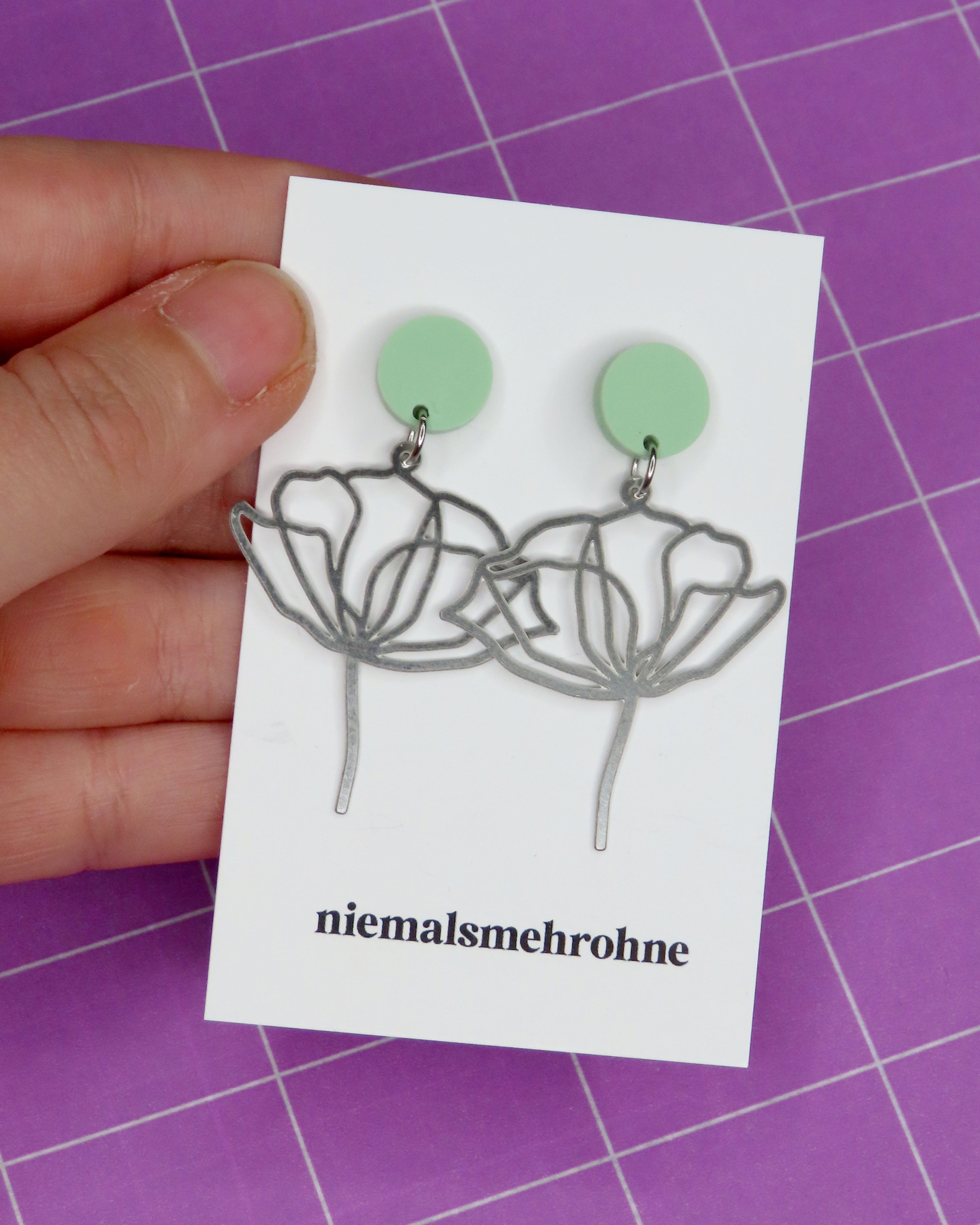 Mohn Ohrringe - Edelstahl