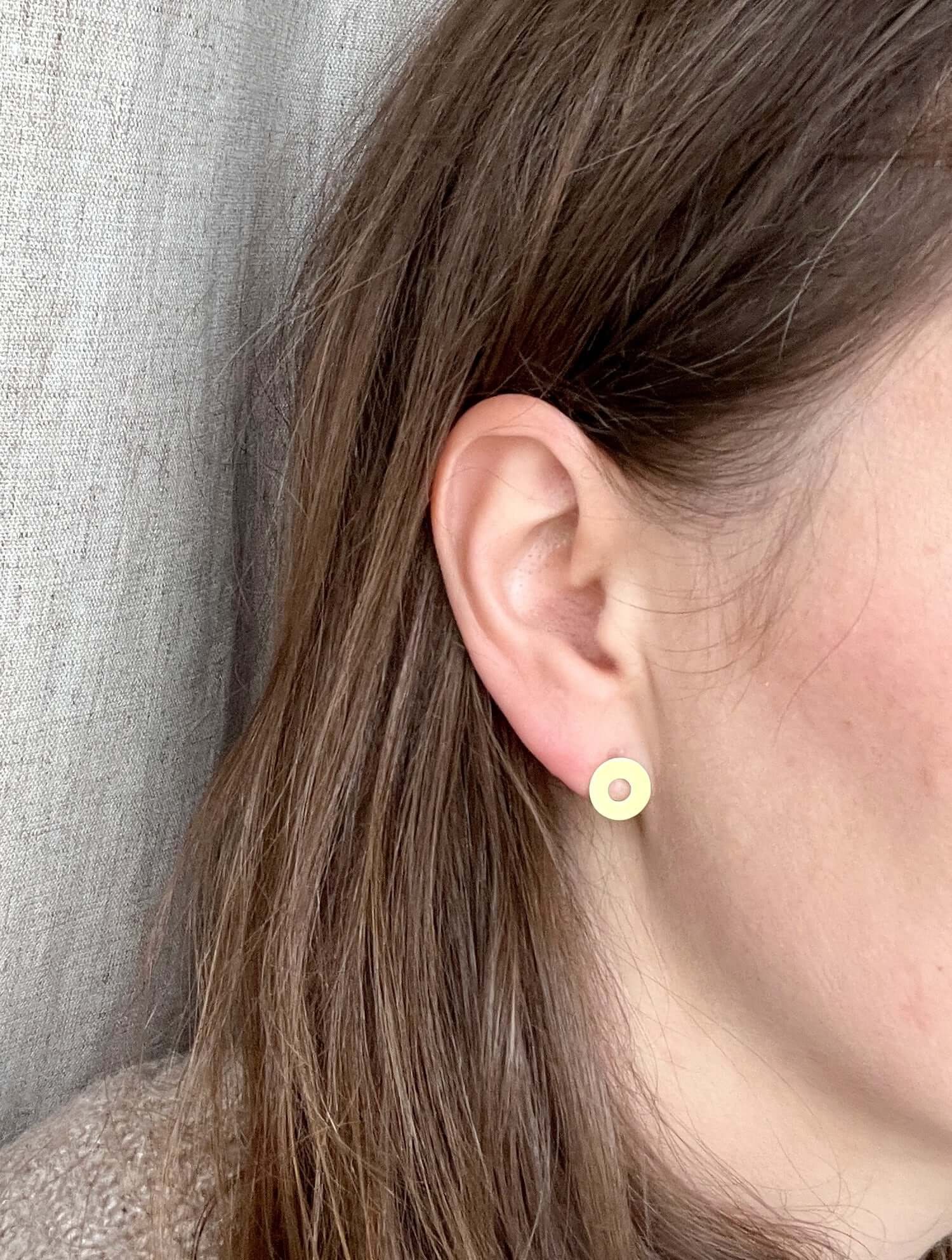 Brass Arch Stud Earrings