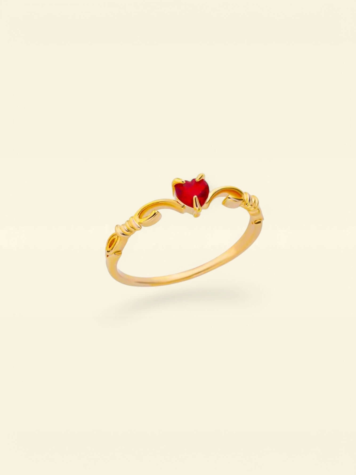 Herz Ring - vergoldeter Edelstahl mit Zirkonia