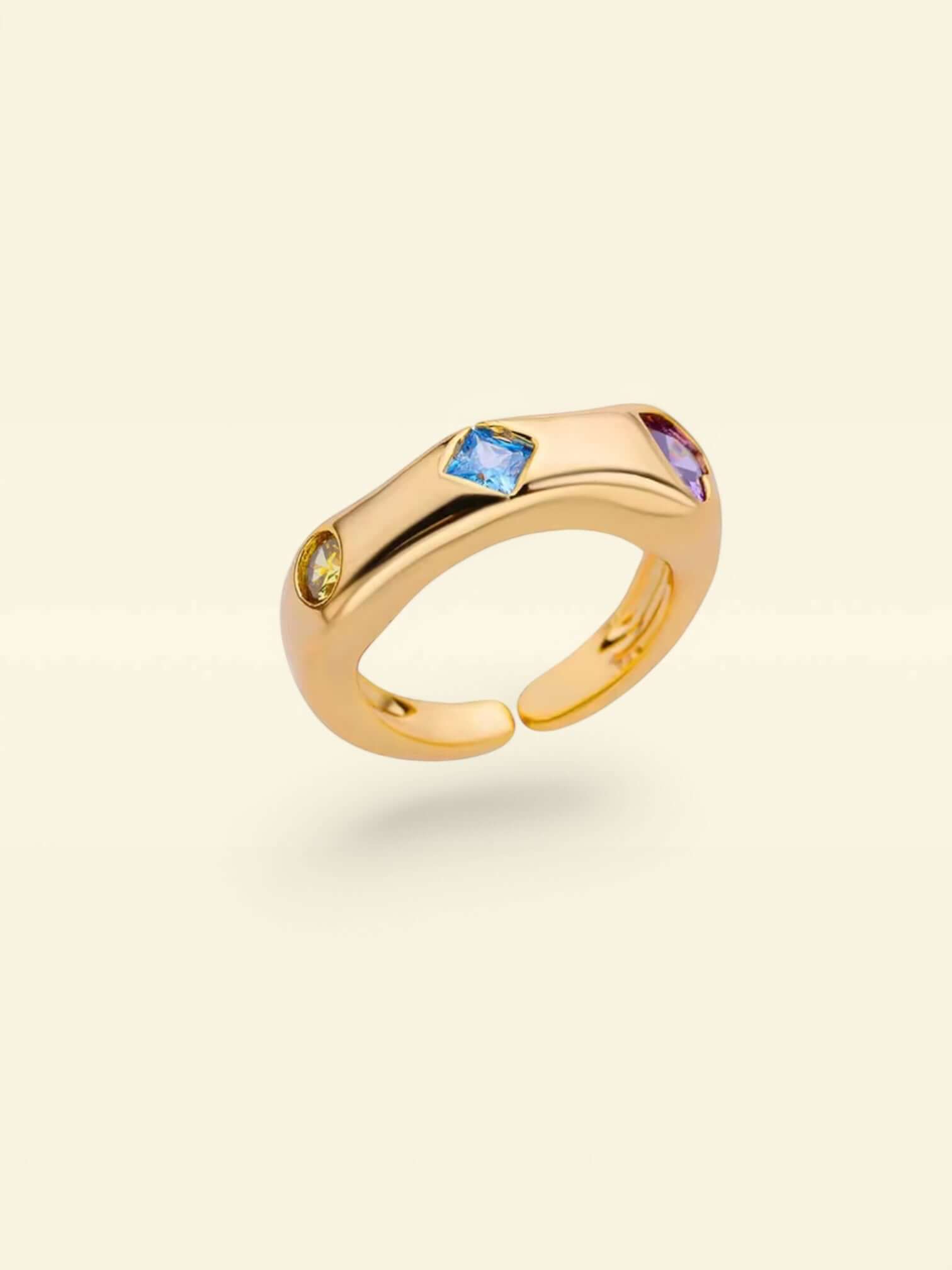Heart Bling Ring - vergoldeter Edelstahl mit Zirkonia