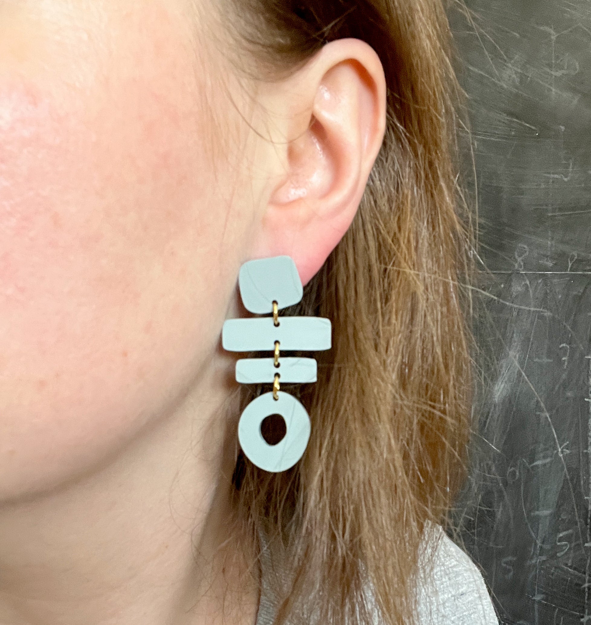 Boucles d'oreilles en acrylique Sage Woodwork avec connecteurs en acier inoxydable