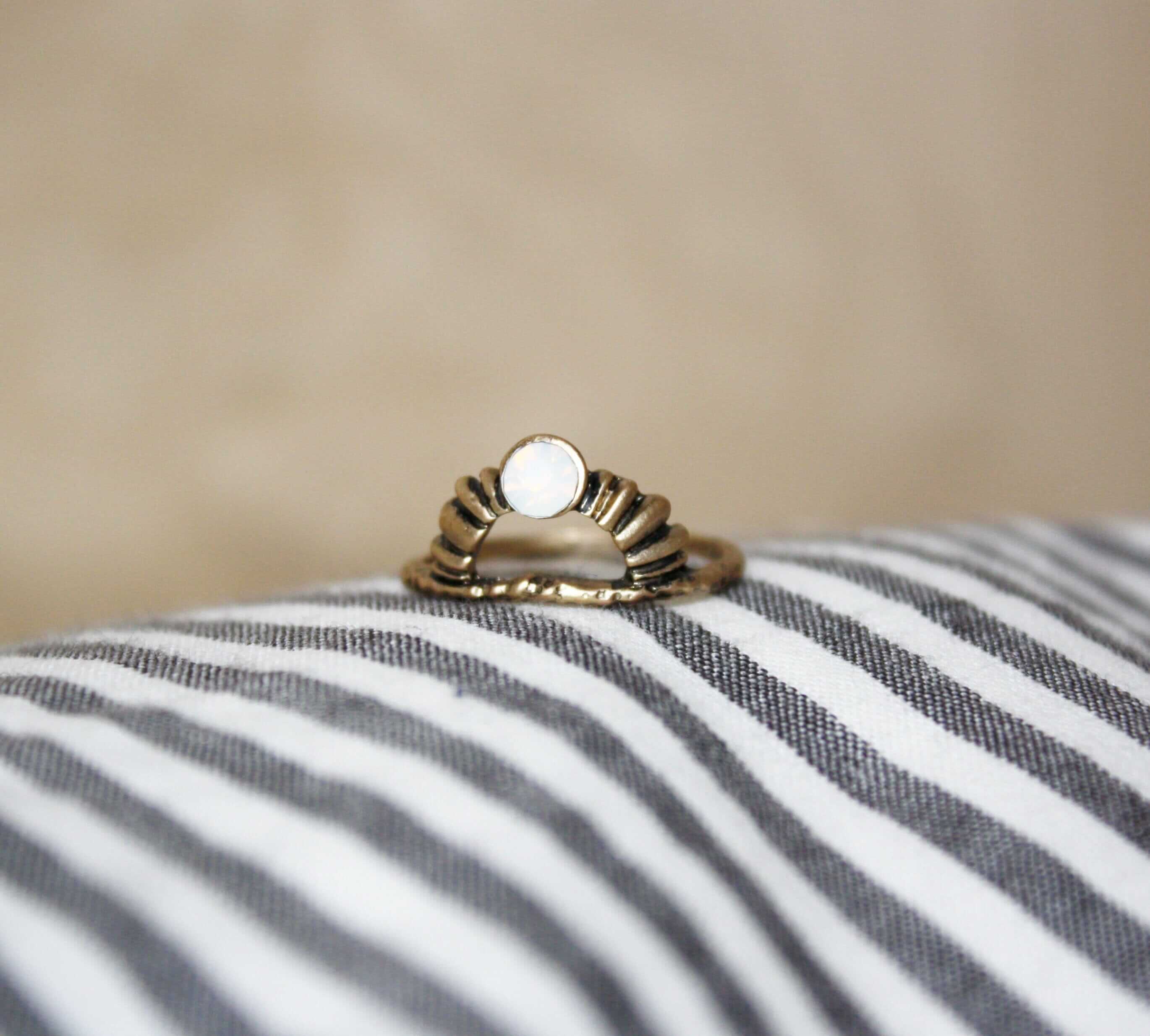 Boho Messing Mondstein - Ring Stack Ring Statement Ringe niemalsmehrohne 