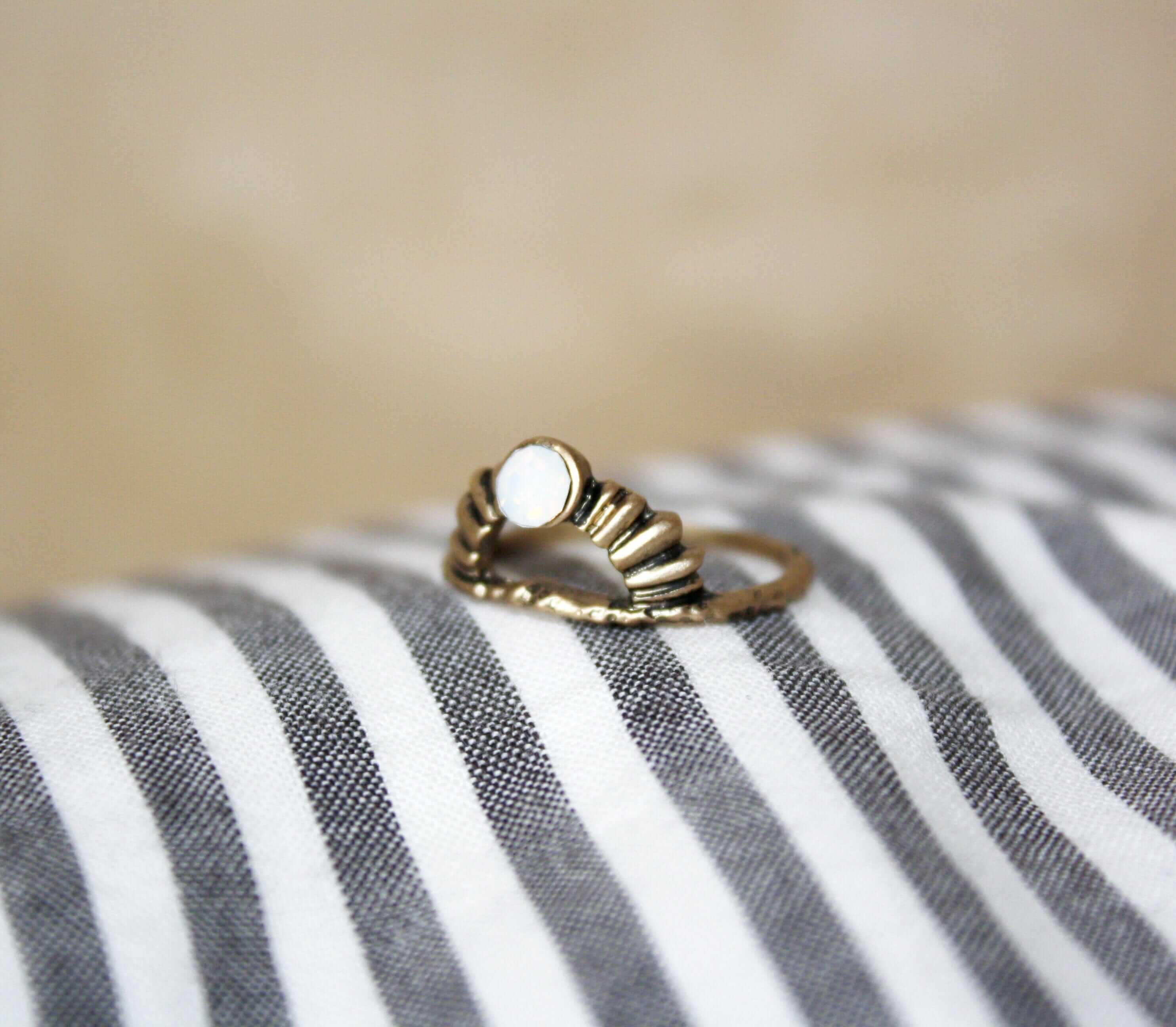 Boho Messing Mondstein - Ring Stack Ring Statement Ringe niemalsmehrohne 