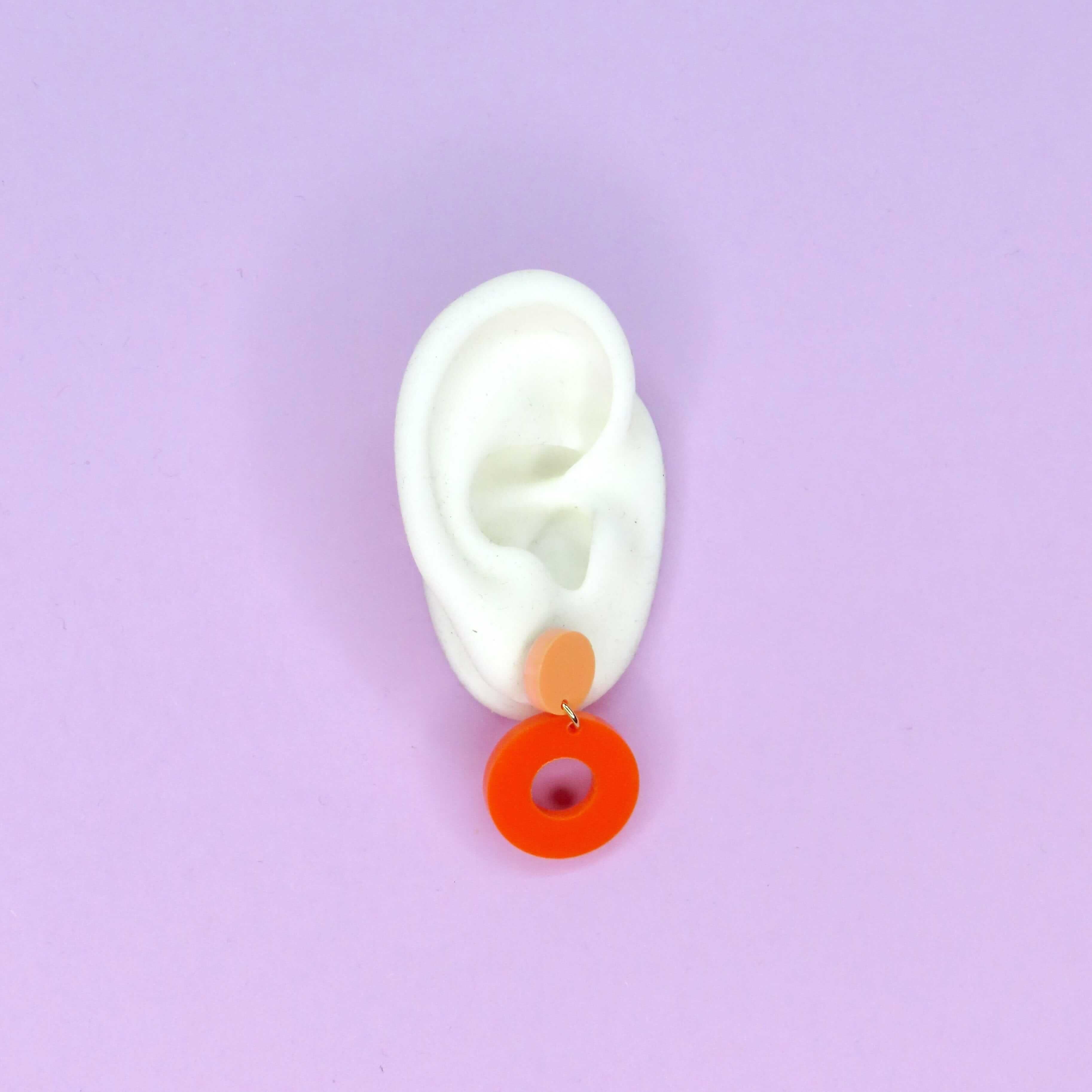 Double Circle Ohrstecker in Peach & Orange Ohrringe niemalsmehrohne 