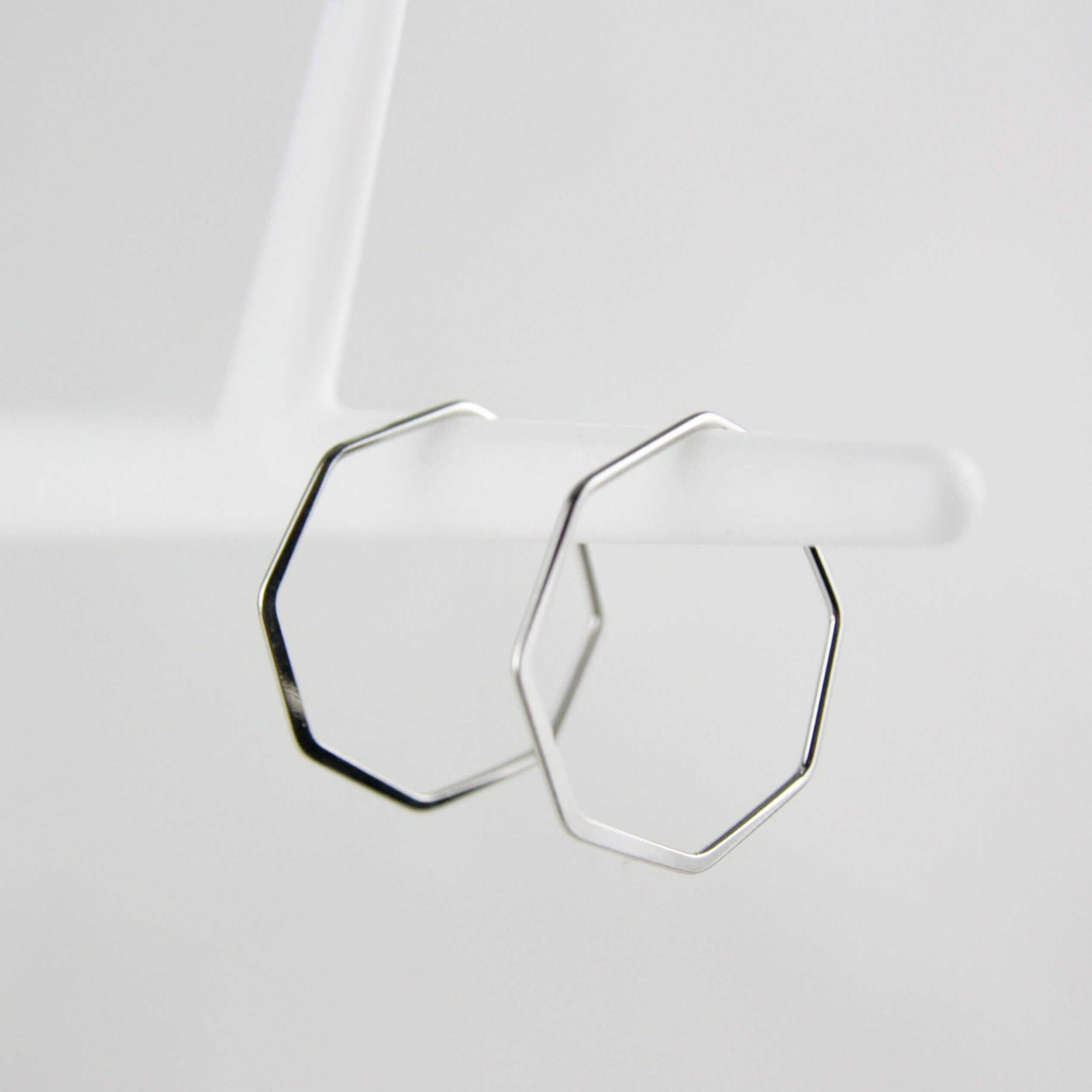 Geometrische versilberte Creolen Ohrringe Ohrringe niemalsmehrohne 
