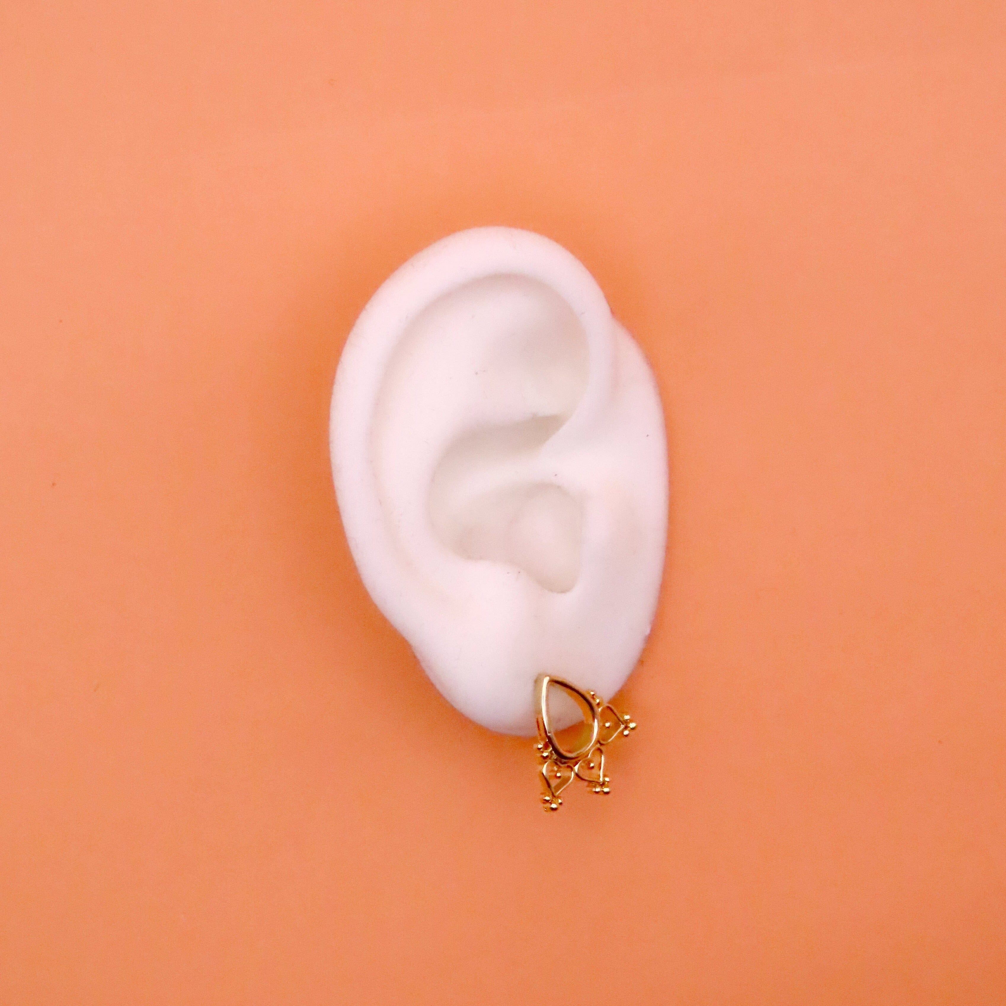 Goldene große Hippie Tropfen Ohrstecker Ohrringe niemalsmehrohne 