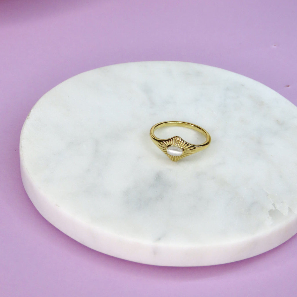 Lux 18k vergoldeter Edelstahl Ring Ringe niemalsmehrohne 