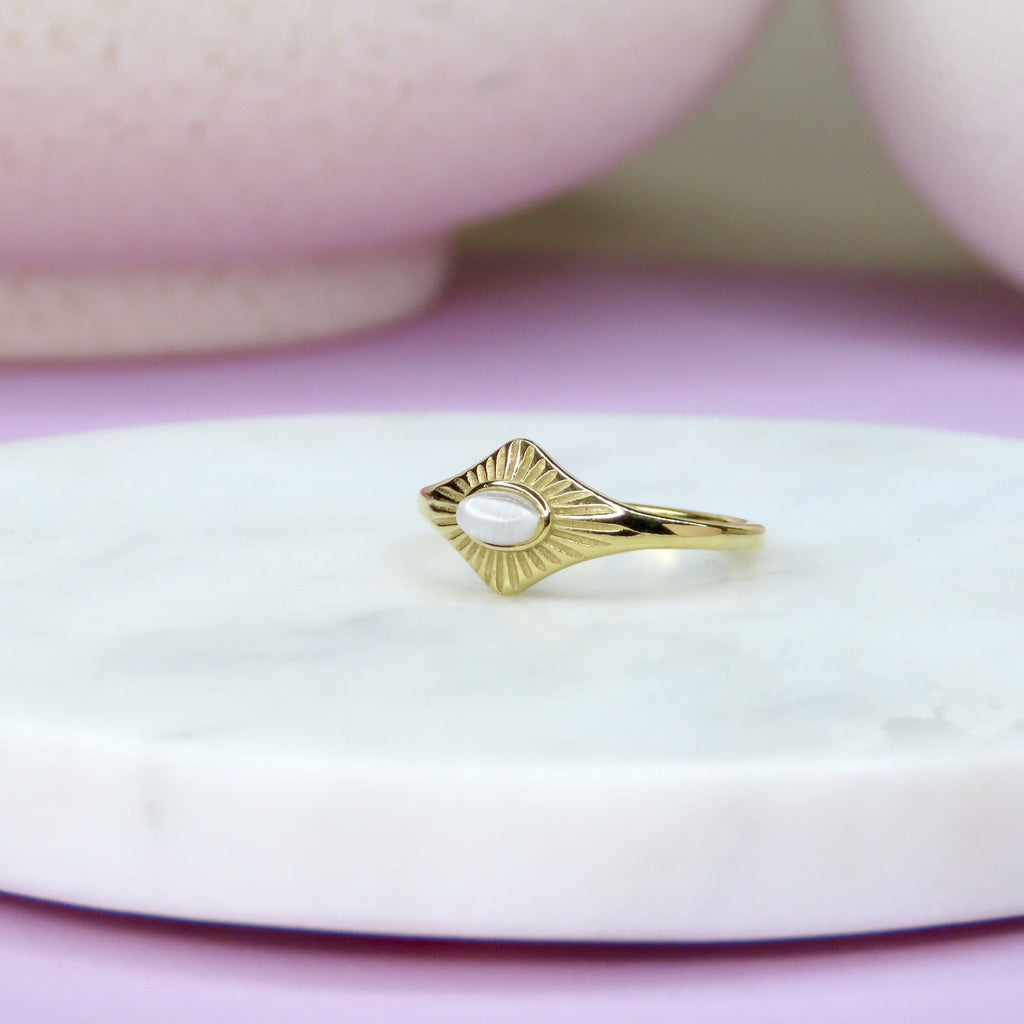 Lux 18k vergoldeter Edelstahl Ring Ringe niemalsmehrohne 