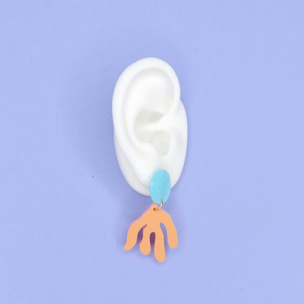 Matisse Zweig Ohrringe aus Acryl in peach Ohrringe niemalsmehrohne 