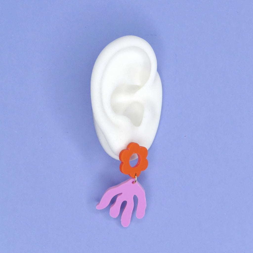 Matisse Zweig Ohrringe aus Acryl in violett Ohrringe niemalsmehrohne 