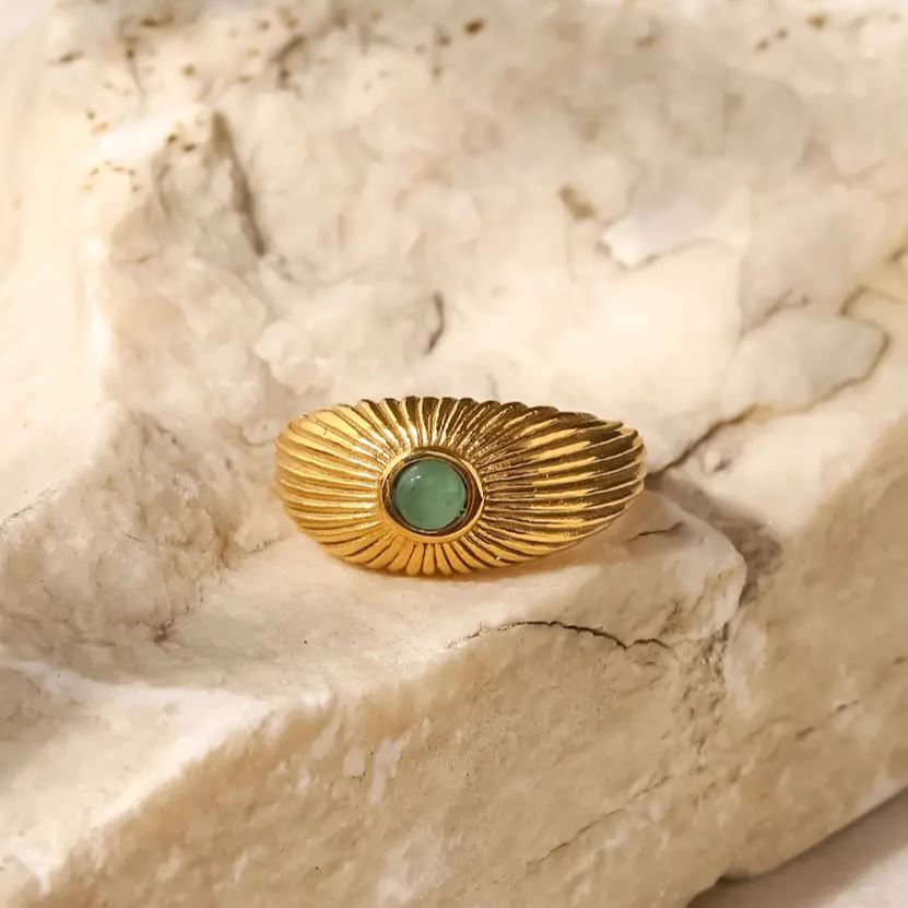 Nofretete 18k vergoldeter Edelstahl Ring Ringe niemalsmehrohne 