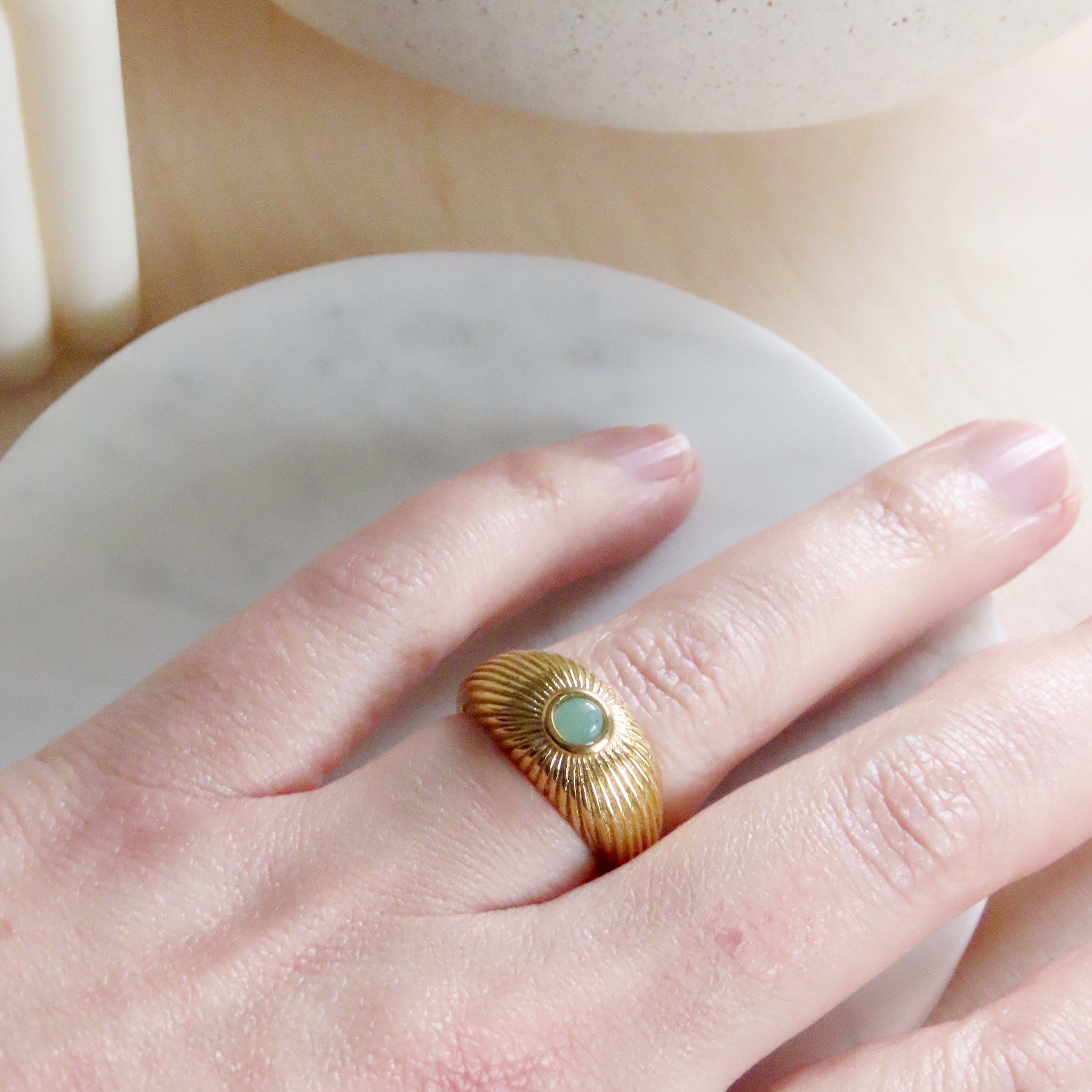 Nofretete 18k vergoldeter Edelstahl Ring Ringe niemalsmehrohne 