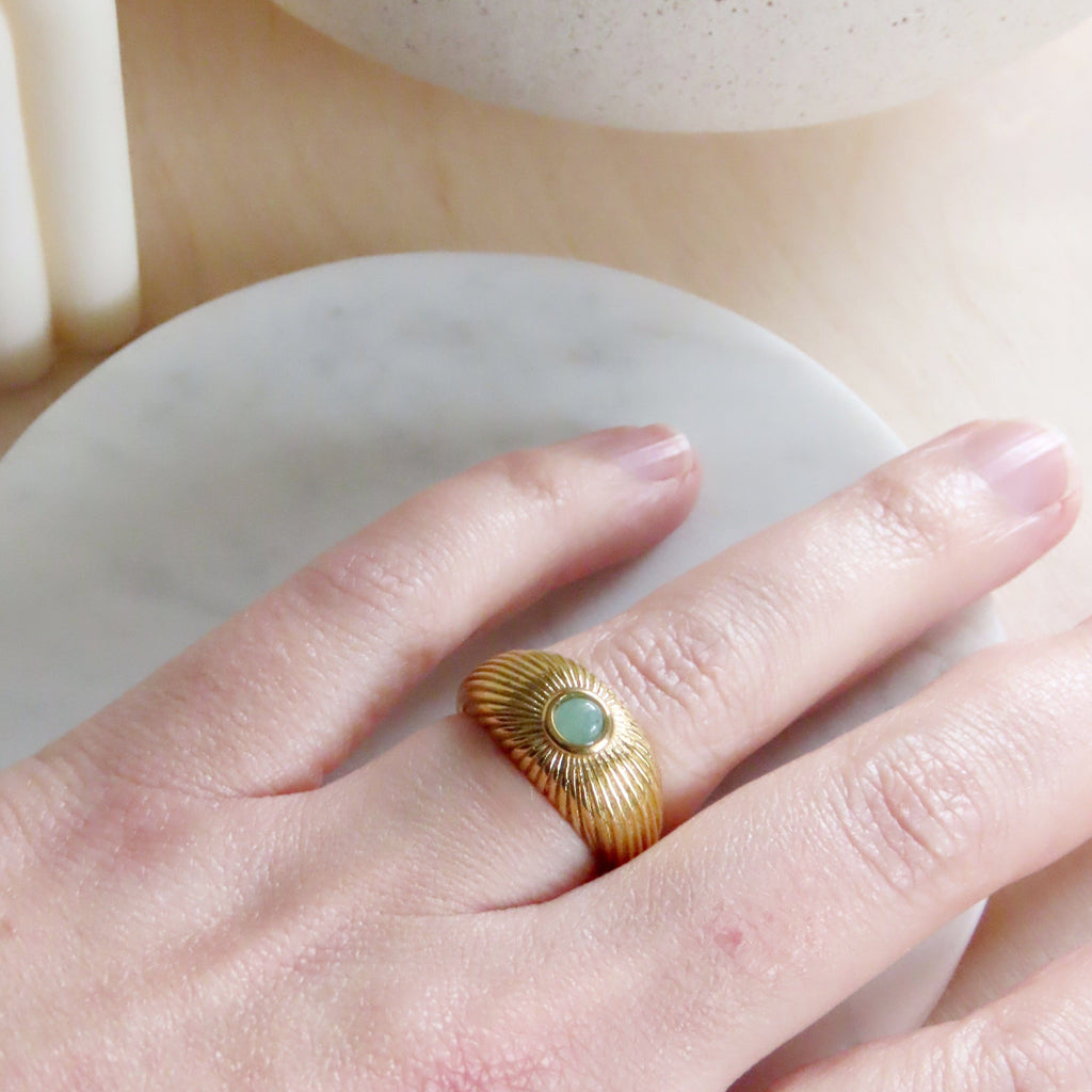Nofretete 18k vergoldeter Edelstahl Ring Ringe niemalsmehrohne 