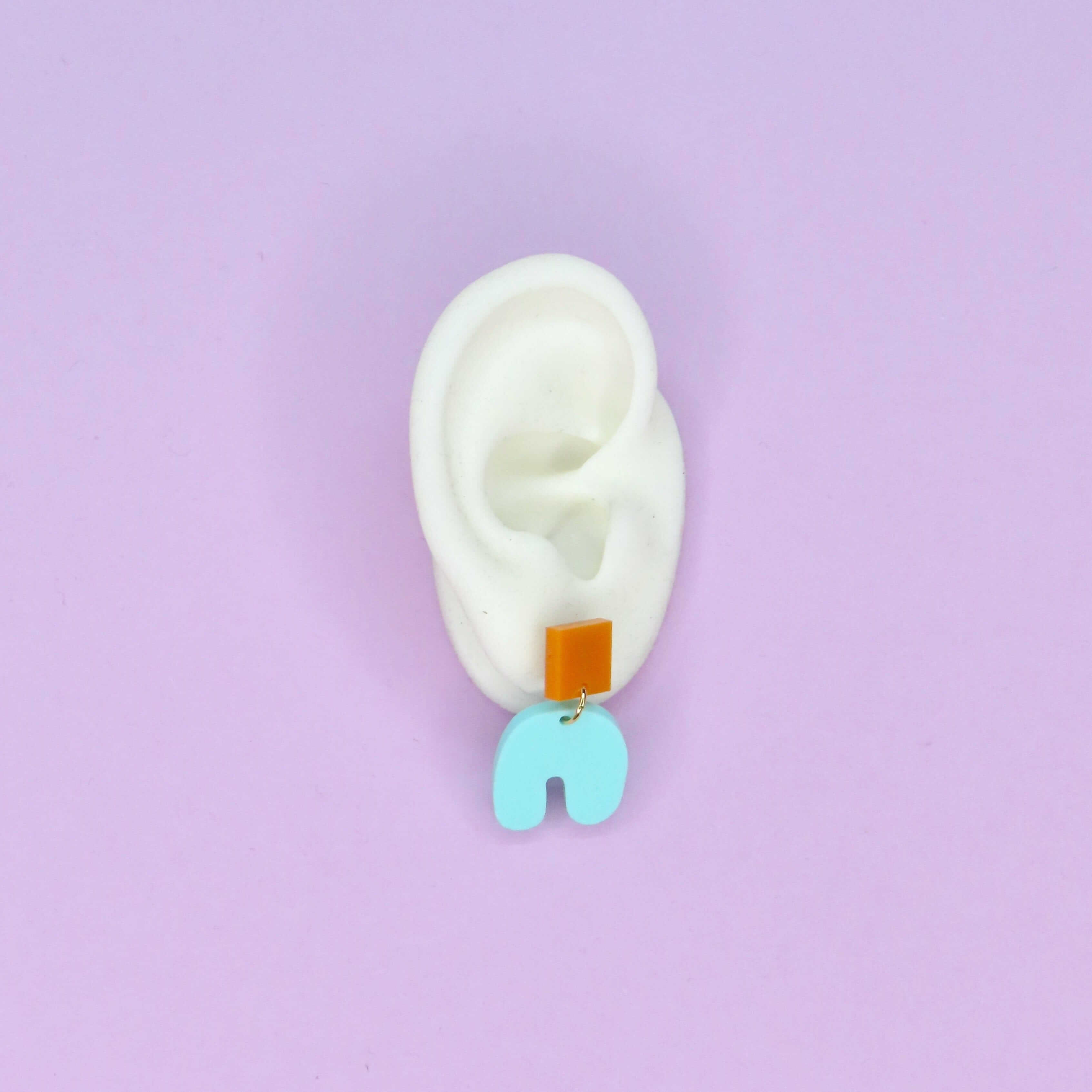 Türkis Squishy Square Arch Bogen Ohrringe Ohrringe niemalsmehrohne 